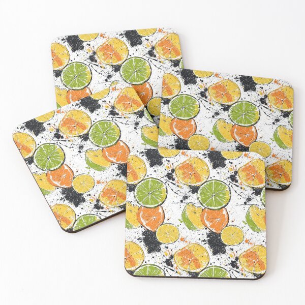 Item preview, Modern citrus patterns with dynamic paint accents designed and sold by Piotrek0001.