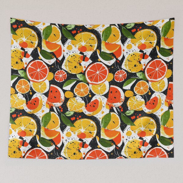 Item preview, Artistic fruit illustrations with bold citrus tones designed and sold by Piotrek0001.