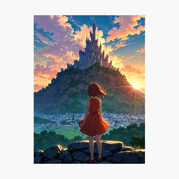 Artikel-Vorschau von Das Schloss im Himmel – Ein verträumtes Retro-Anime-Kunstwerk, designt und verkauft von LoFizzy.