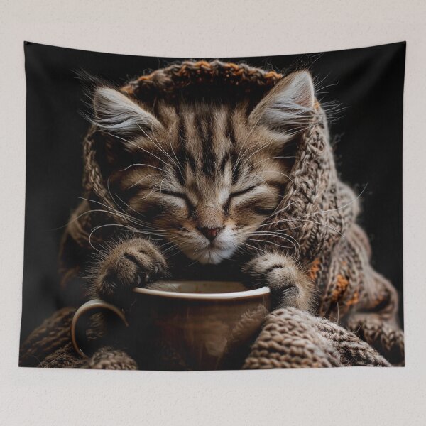 Item preview, Kitten Coffee Winter designed and sold by Myra365Art.