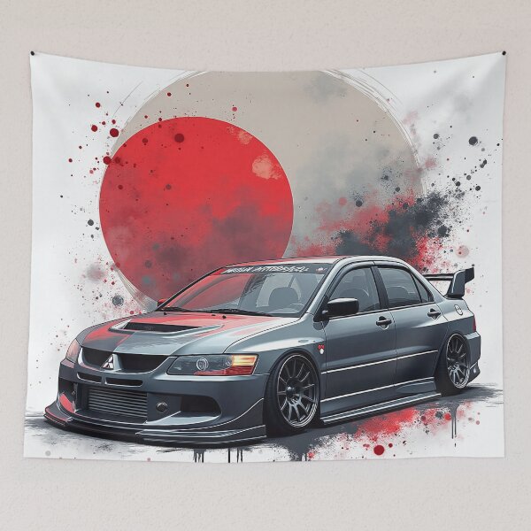 Item preview, Sumi-E Art: Mitsubishi EVO IX, Red Sun designed and sold by Salimgor Hangaround Music.