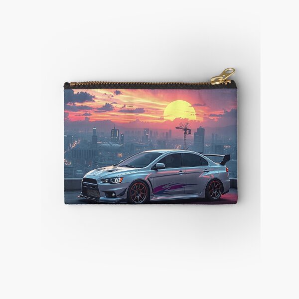 Artikelvorschau, Mitsubishi Evo IX auf dem Parkhaus – Performance und Stil vor dem Sonnenaufgang entworfen und verkauft von Salimgor Hangaround Music.