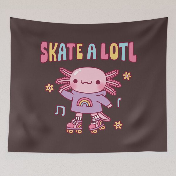 Item preview, Cute Axolotl With Roller Skates Skate A Lotl Pun designed and sold by rustydoodle.