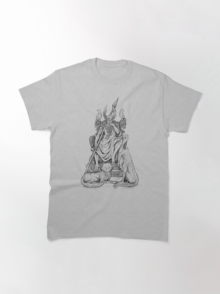 Thumbnail 3 of 7, Classic T-Shirt, Odin Viking Norse God designed and sold by RunicArtShop.