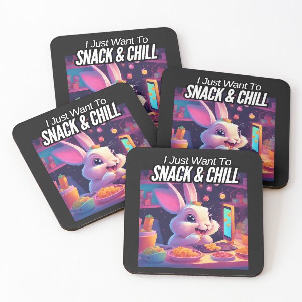Item preview, I Just Want to Snack and Chill, Cute Eating Bunny designed and sold by FroggyFly Designs.