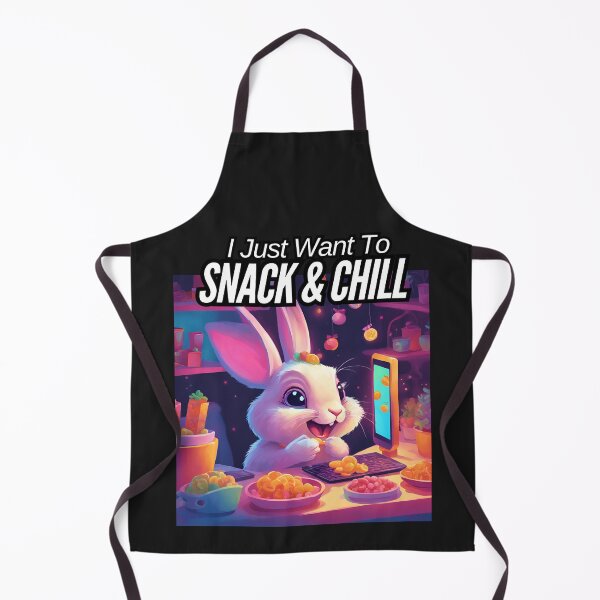Item preview, I Just Want to Snack and Chill, Cute Eating Bunny designed and sold by FroggyFly Designs.