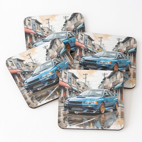 Item preview, Mitsubishi Evo IX – Performance and style in the old city, retro art designed and sold by Salimgor Hangaround Music.
