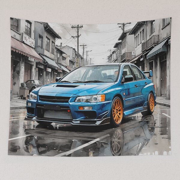 Item preview, Mitsubishi Evo IX – Performance and style in the old city, retro art V2 designed and sold by Salimgor Hangaround Music.