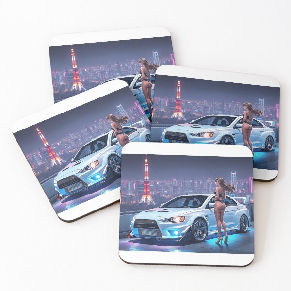 Item preview, Anime/Manga Art: Mitsubishi Evo IX on the parking garage designed and sold by Salimgor Hangaround Music.