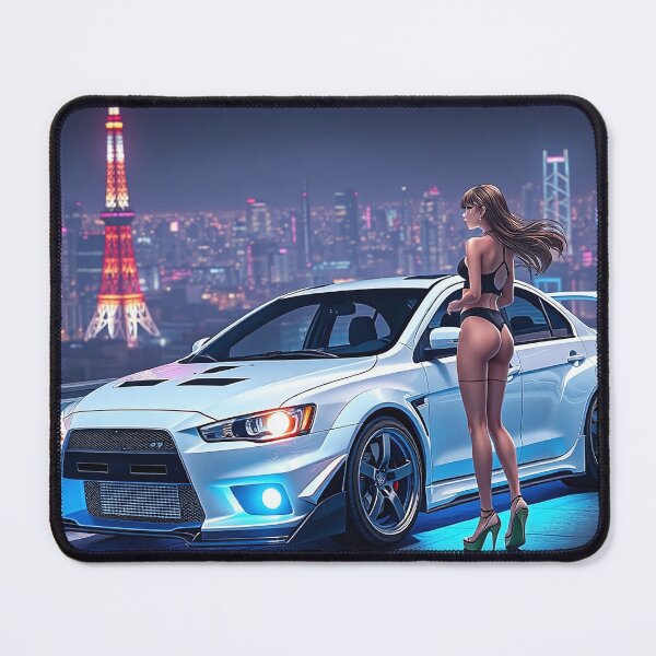 Item preview, Anime/Manga Art: Mitsubishi Evo IX on the parking garage designed and sold by Salimgor Hangaround Music.