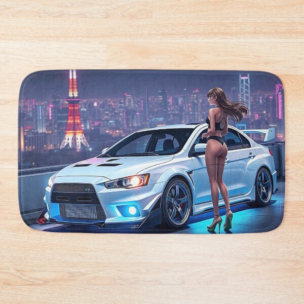 Item preview, Anime/Manga Art: Mitsubishi Evo IX on the parking garage designed and sold by Salimgor Hangaround Music.