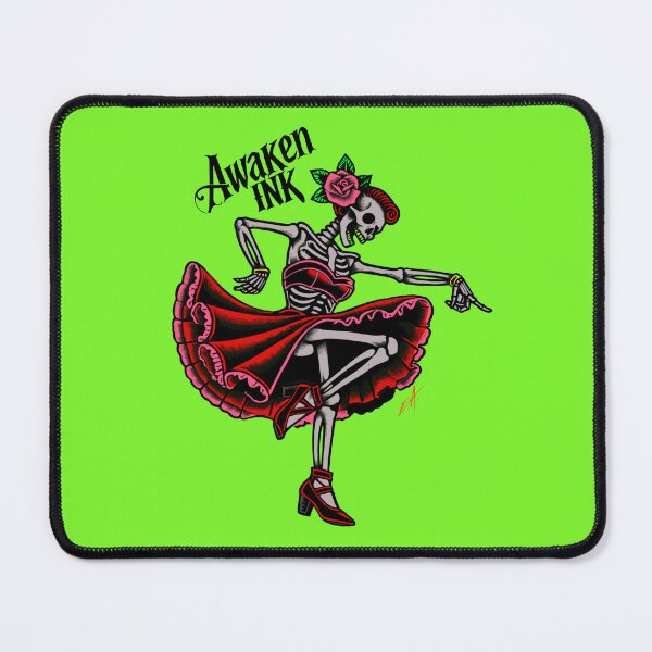 Item preview, Dancing lady skeleton tattoo designed and sold by Awakenink.