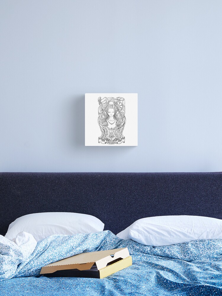 Thumbnail 2 of 3, Canvas Print, Frigga Norse Goddess of Home & Protection designed and sold by RunicArtShop.