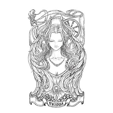 Artwork thumbnail, Frigga Norse Goddess of Home & Protection by RunicArtShop