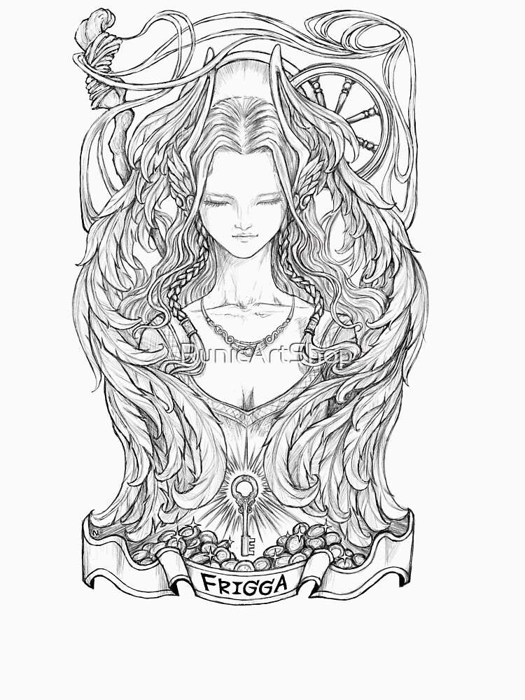 Thumbnail 7 of 7, Classic T-Shirt, Frigga Norse Goddess of Home & Protection designed and sold by RunicArtShop.