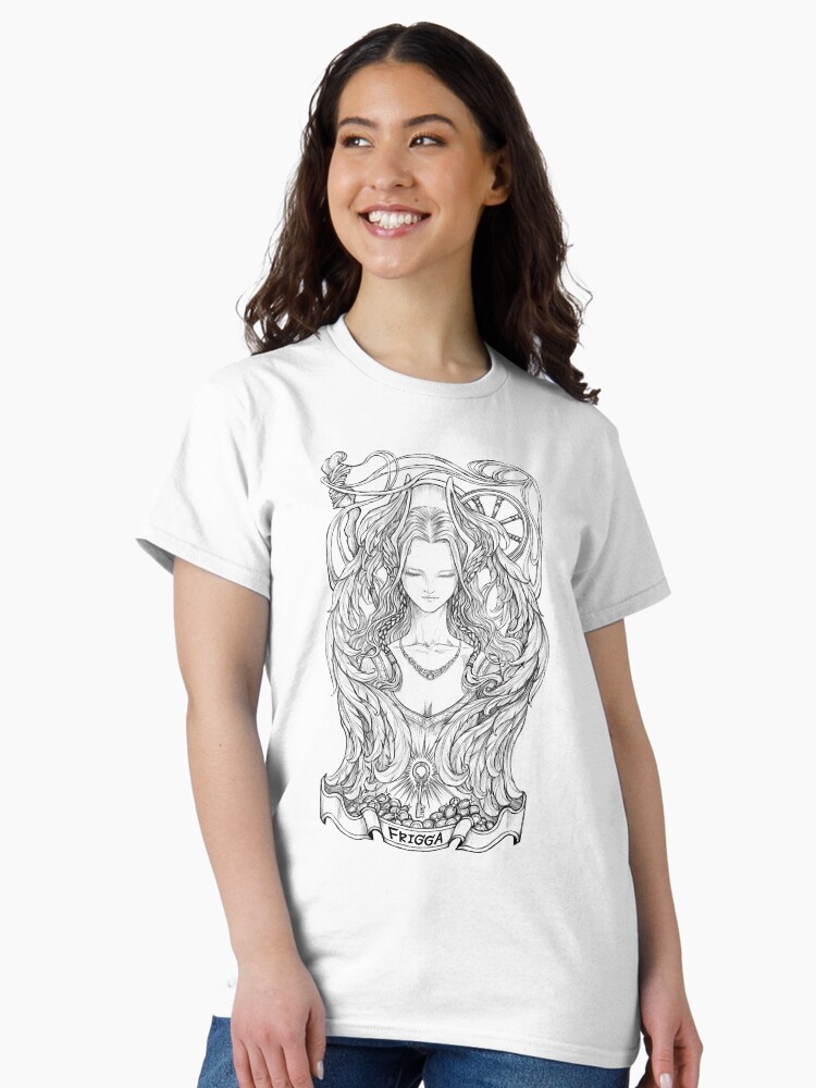 Thumbnail 1 of 7, Classic T-Shirt, Frigga Norse Goddess of Home & Protection designed and sold by RunicArtShop.