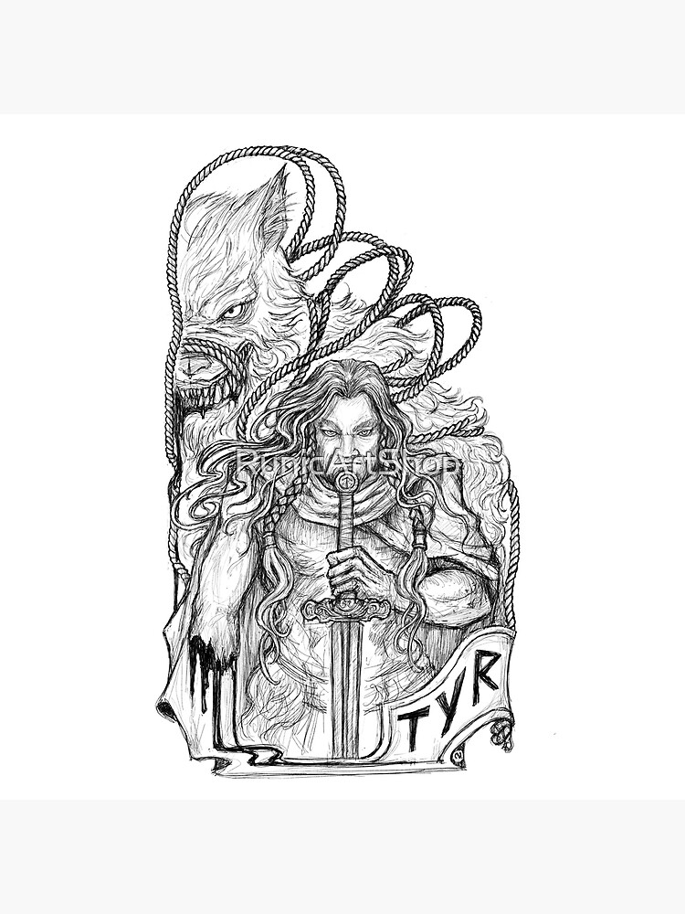 Thumbnail 2 of 2, Greeting Card, Tyr Norse God of Justice designed and sold by RunicArtShop.