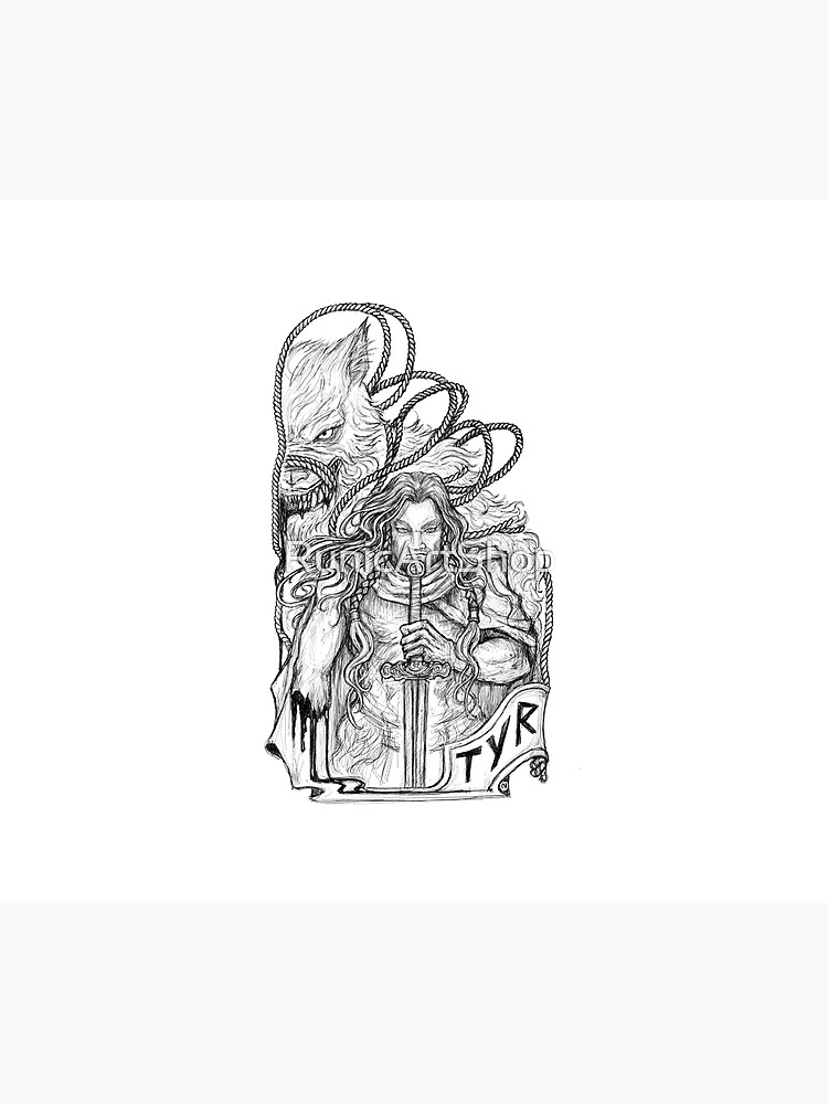 Thumbnail 3 of 3, Tapestry, Tyr Norse God of Justice designed and sold by RunicArtShop.