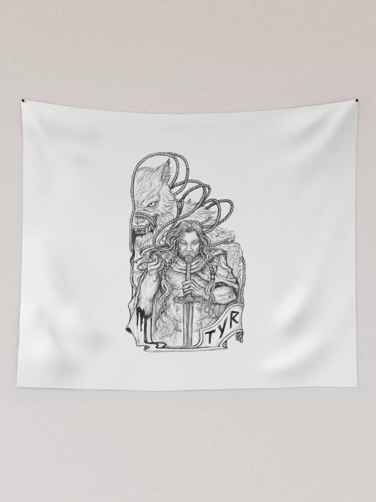 Thumbnail 2 of 3, Tapestry, Tyr Norse God of Justice designed and sold by RunicArtShop.