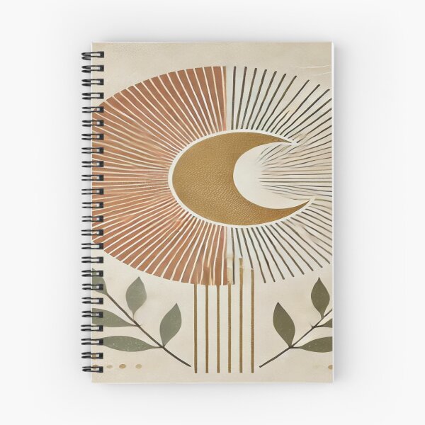 Item preview, Boho Sun and Moon with Radiating Botanical Elements designed and sold by 0Mystica0.