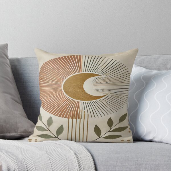Item preview, Boho Sun and Moon with Radiating Botanical Elements designed and sold by 0Mystica0.