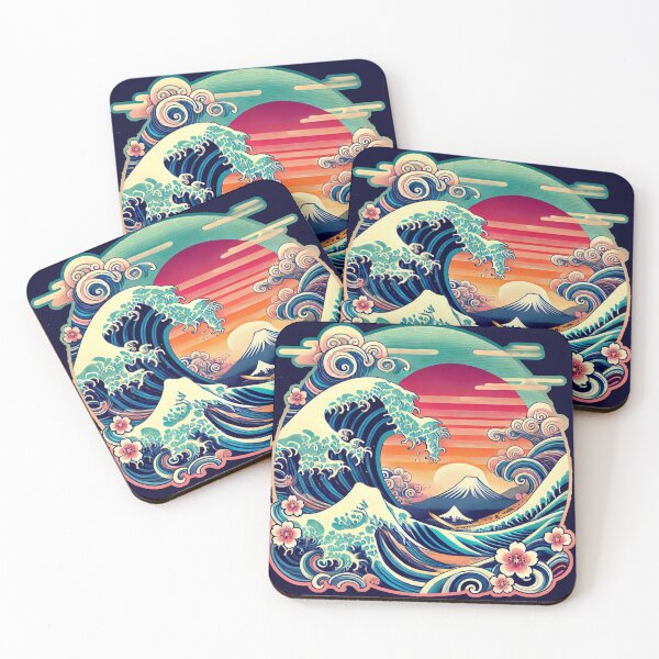 Item preview, Modern Japanese Wave Art: Sunrise Serenity designed and sold by KittyKatto.