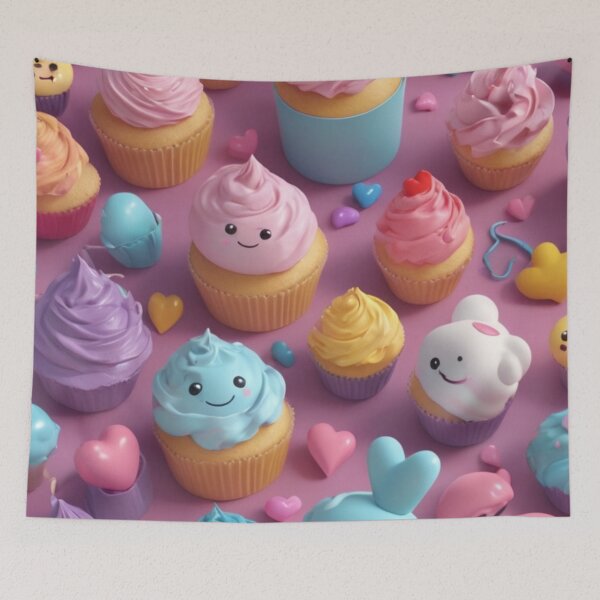 Item preview, Heart, Clouds Cupcakes, And Various Other Shapes Cupcakes, All Sporting Cheerful Smiles designed and sold by PixelStoneDesign .