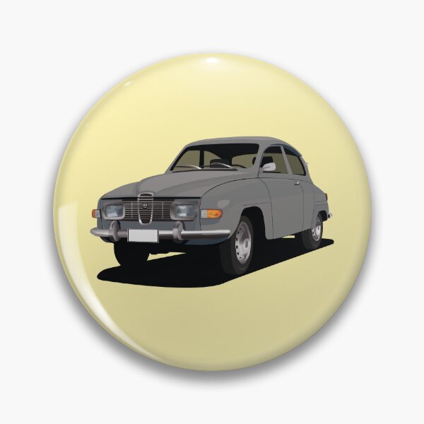Item preview, SAAB 96 in grey - illustration designed and sold by knappidesign.