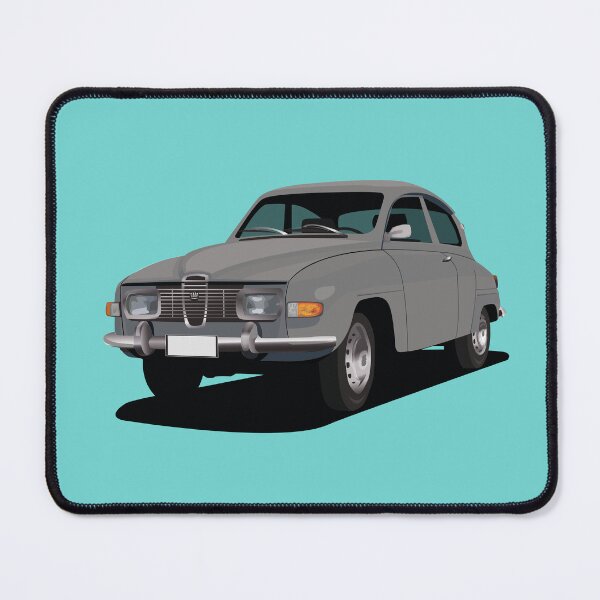 Item preview, SAAB 96 in grey - illustration designed and sold by knappidesign.