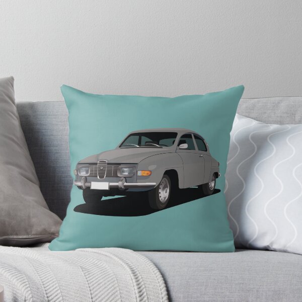 Item preview, SAAB 96 in grey - illustration designed and sold by knappidesign.