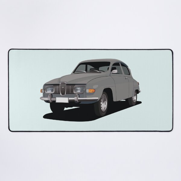 Item preview, SAAB 96 in grey - illustration designed and sold by knappidesign.