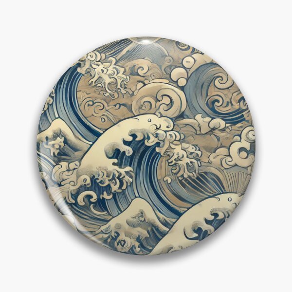 Item preview, Patrón de onda japonés designed and sold by KittyKatto.