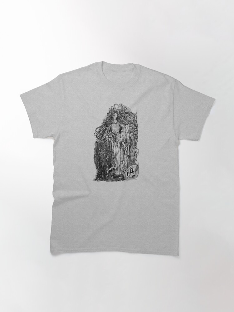 Thumbnail 3 of 7, Classic T-Shirt, Hel Norse Goddess Dark Nordic Mythology designed and sold by RunicArtShop.