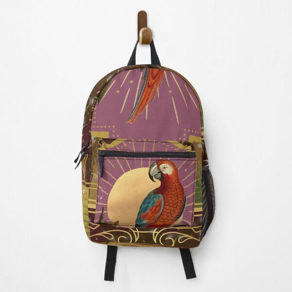 Item preview, Parrot and palms at evening, sky fall of stars, exotic vibes designed and sold by Sugar Wisdom .