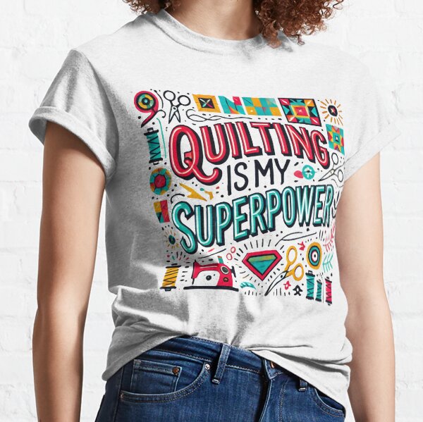Item preview, "Quilting Is My Superpower" Fun Crafty Typography Design for Quilters designed and sold by Shannerella.
