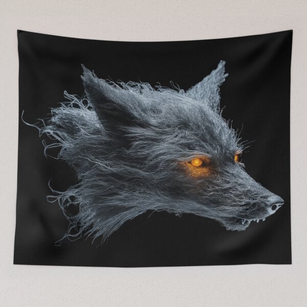 Item preview, Mystical Glowing-Eyed Wolf Design – Eerie Wild Canine Art designed and sold by VisualArtsOasis.