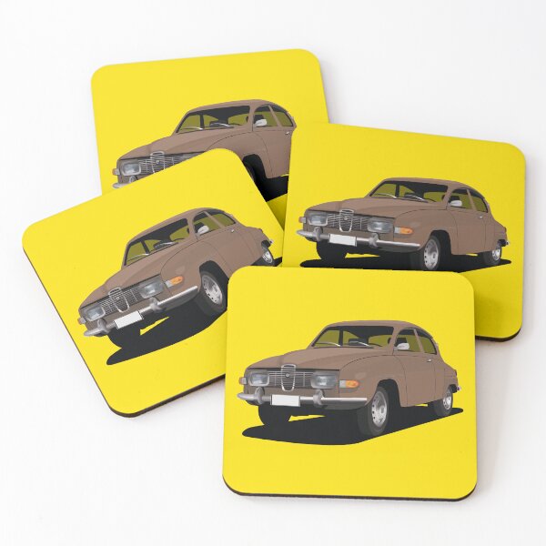 Item preview, SAAB 96 in brown - illustration designed and sold by knappidesign.