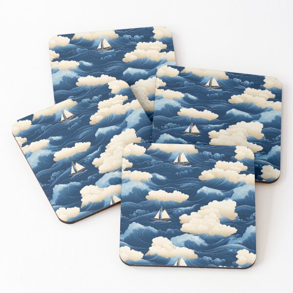 Item preview, Waves of Kanagawa Japanese Seamless Design designed and sold by SotaVibes.