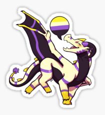 Nonbinary Pride Flag Dragon (2nd Edition) Sticker