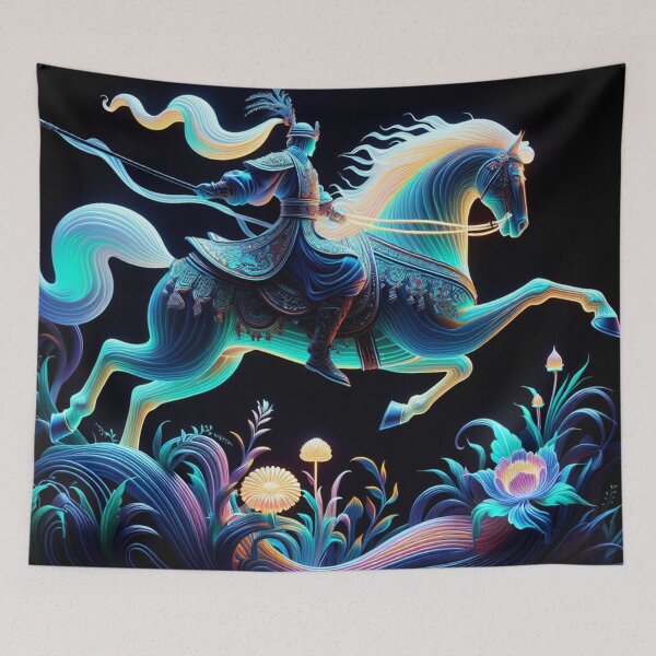 Item preview, Neon Warrior on a Fierce Battle Horse designed and sold by Faranyaz.