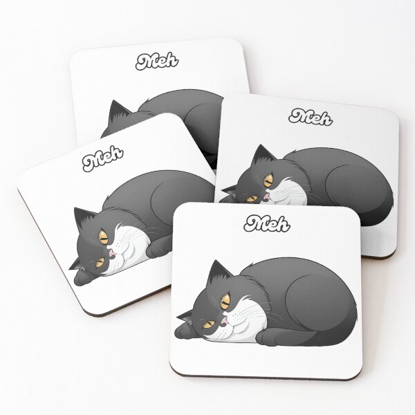 Item preview, "Meh" Cat Design - Funny Cat Illustration designed and sold by Furry Paw  Prints.