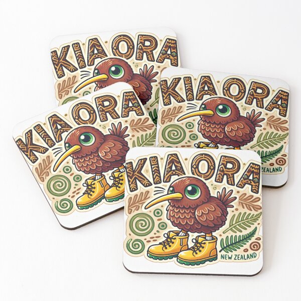 Item preview, Kia Ora with Kiwi and Ferns - Earthy tones designed and sold by 2-Tama-Toi.