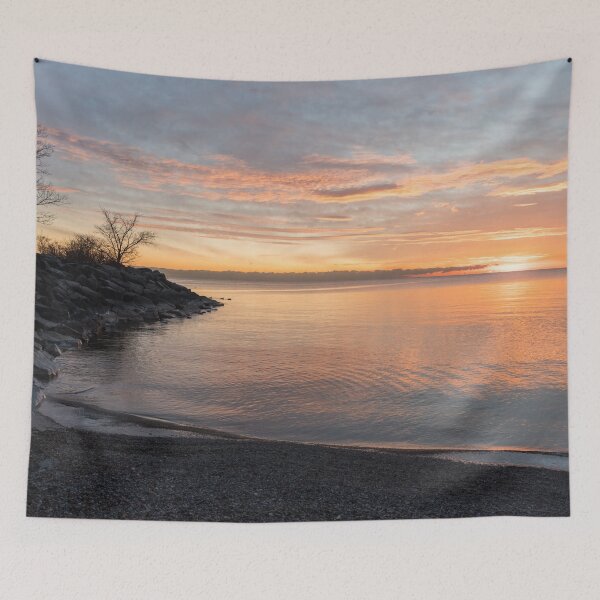 Item preview, Glorious Winter Sunrise on the Lakeshore designed and sold by Georgia Mizuleva.