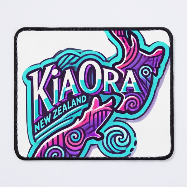 Item preview, Kia ora New Zealand Design in Purple-Turquoise designed and sold by 2-Tama-Toi.