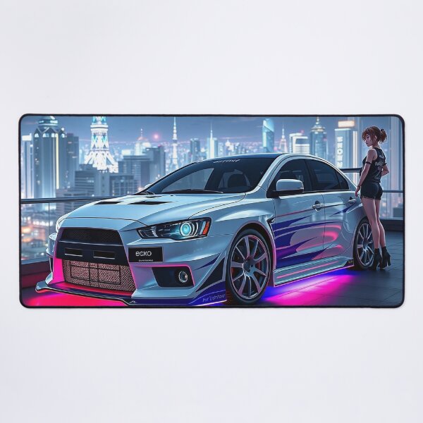 Item preview, Anime/Manga Art: Mitsubishi Evo IX with Woman and Neon Lights designed and sold by Salimgor Hangaround Music.