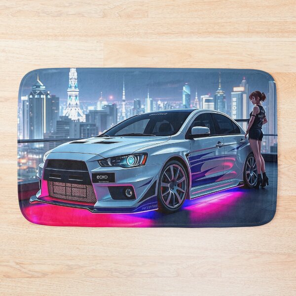 Item preview, Anime/Manga Art: Mitsubishi Evo IX with Woman and Neon Lights designed and sold by Salimgor Hangaround Music.