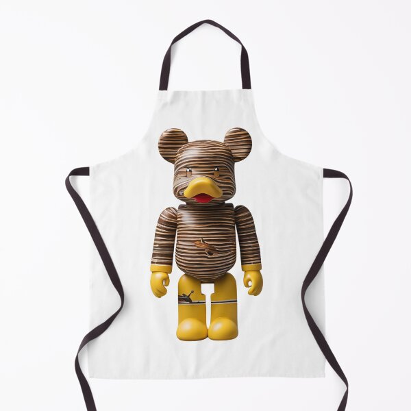 Item preview, A unique and stylish bear toy with a striped design and yellow boots, standing tall against a gray background. designed and sold by KanDa-Shop.