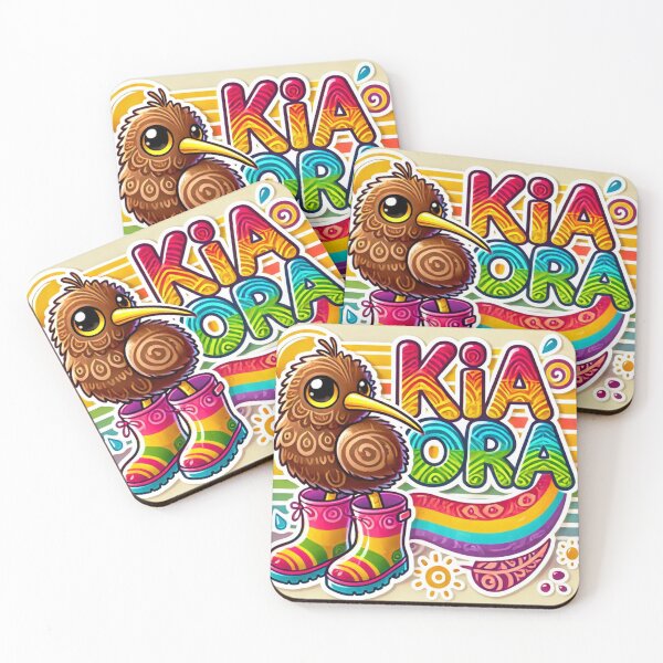 Artikelvorschau, Kia Ora von unserem Kiwivogel in Regenbogenstiefeln entworfen und verkauft von 2-Tama-Toi.