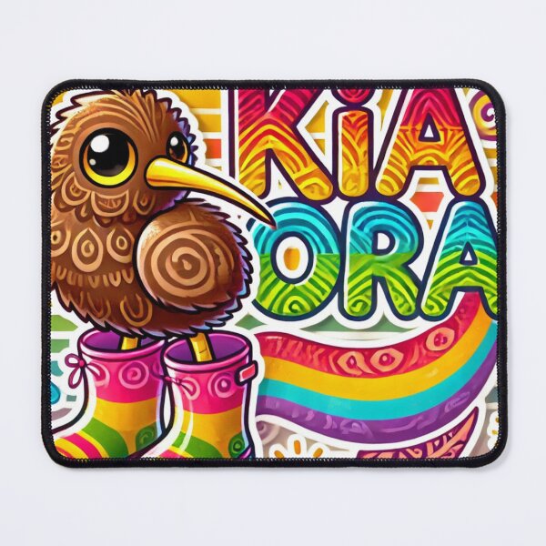 Item preview, Kia Ora from our Kiwi Bird in Rainbow Boots designed and sold by 2-Tama-Toi.