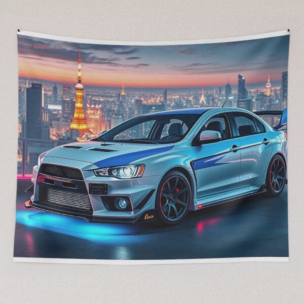 Item preview, Mitsubishi Evo IX on the parking garage – Blue Neon Lights designed and sold by Salimgor Hangaround Music.